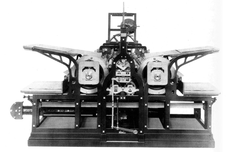 1814 - Buharlı ve silindirli baskı makinesi (Friedrich Koenig)