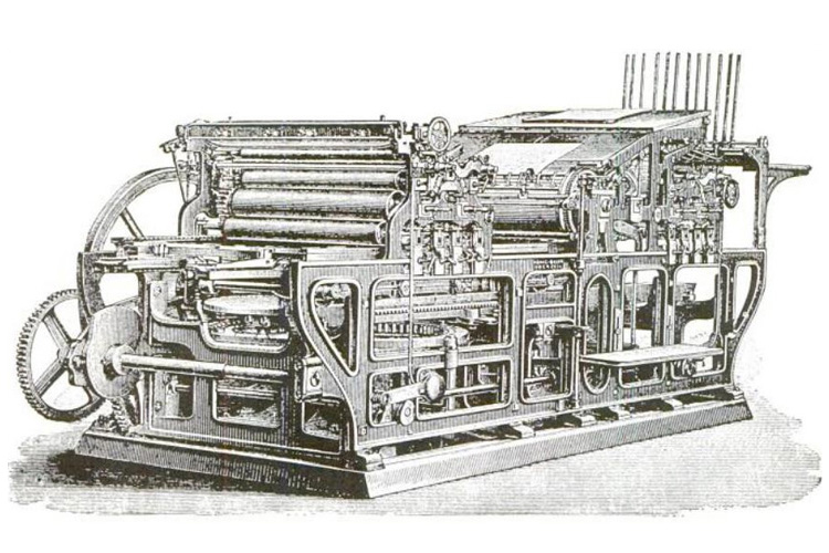 1889 - İki renkli baskı makinesi (Koenig-Bauer)