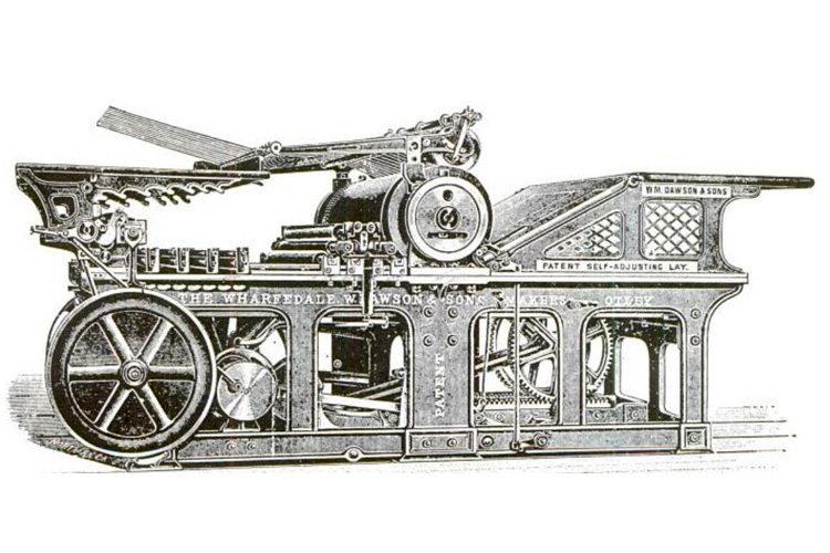 1898 - Kendinden ayarlamalı baskı makinesi (Wharfedale-W.Dawson)